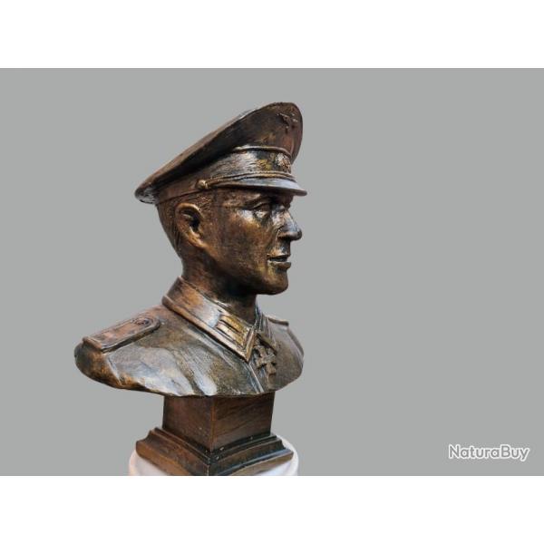 Buste Officier Allemand  WW2-Finition avec patine Bronze-Hauteur: 18 cm - Fabrication Franaise