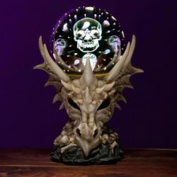 Figurine Tête de Dragon avec Orbe Métallique LED