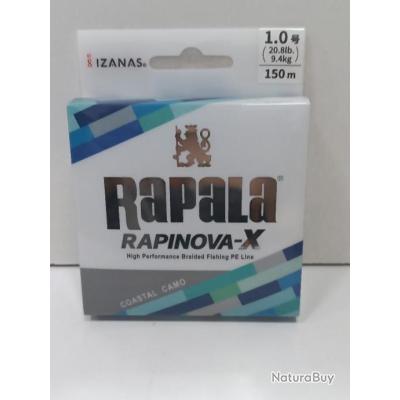 Fil Tressé Rapala Rapinova X - 100 M - Couleur Green Camo Pour Pêche - 6