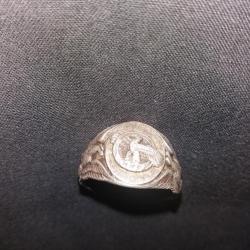 tres rare bague US ruptured duck WW 2 sterling  second guerre militaria
