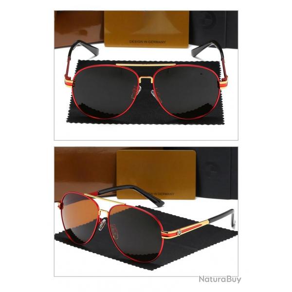 BMW Lunettes de Soleil Polarisee UV400, Modele: Red Gold