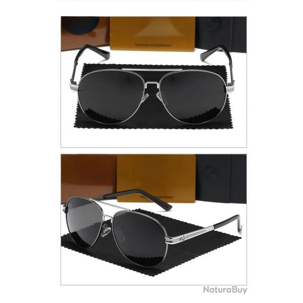 BMW Lunettes de Soleil Polarisee UV400, Modele: Gun Silver