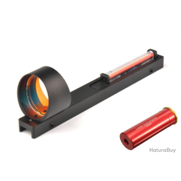 Pack viseur point rouge type Easy Hit sans piles + collimateur laser pour un rglage facile