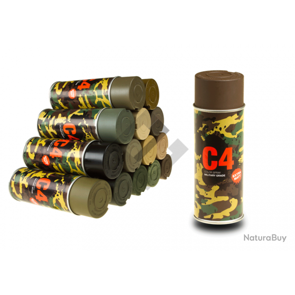 Bombe de peinture C4 Mil Grade - RAL8027 - Armamat