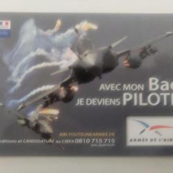 Carte postale - armée de l'air - pilote de Rafale ... Avec le bac !