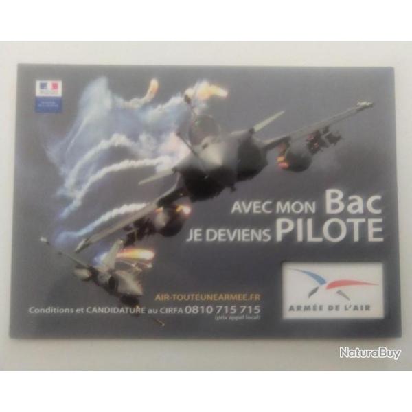 Carte postale - arme de l'air - pilote de Rafale ... Avec le bac !