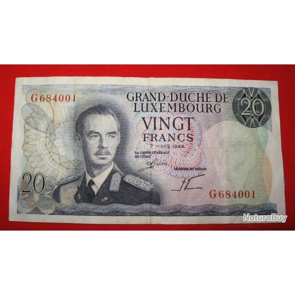 Luxembourg billet de 20 Francs  du 07-03-1966 (grand duche de Luxembourg)