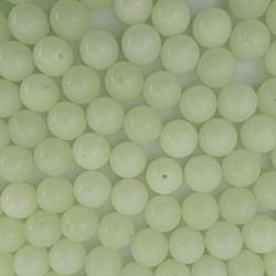 lot de 100  perles blanches phosphorescente diamètre  6 mm  pour montage ligne pêche en mer
