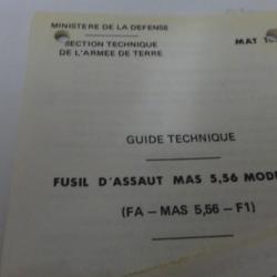 Guide technique fusil d'assaut Mas 5,56 F1.