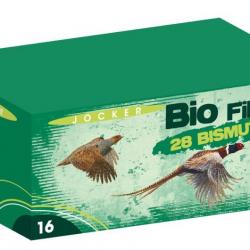 Boîte de 10 cartouches Jocker BIO Fiber 28 Bismuth CAL 16/67 - Plomb n°4 - Bourre biodégradable