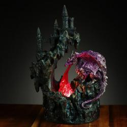 Figurine LED Dark Legends - Dragon Cracheur de Feu sur Falaise