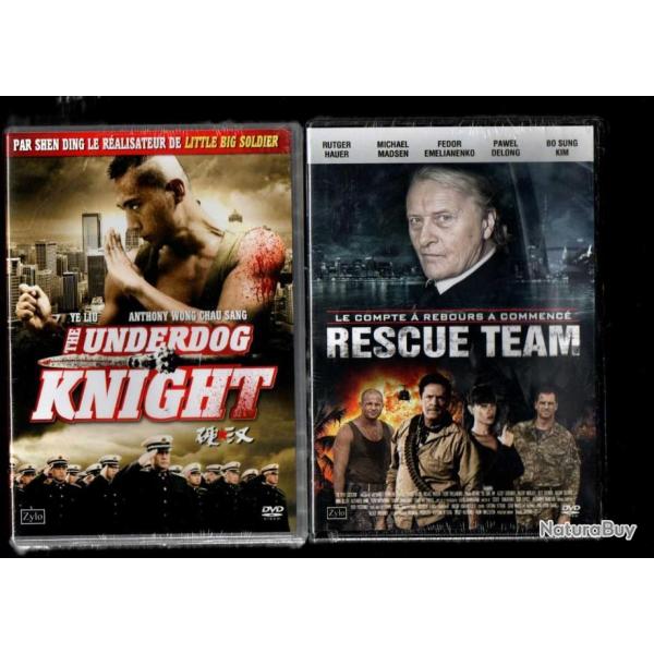 flic ou zombie, dying god, the invader,rescue team, aberration, the underdog knight,  lot de 6 dvd