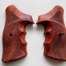 grips crosse bois pour smith wesson carcasse N round butt target rugueux