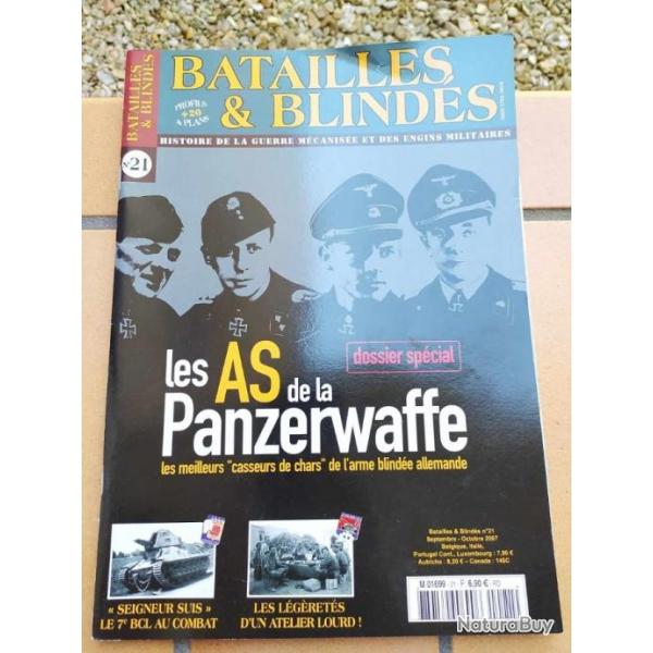 REVUE BATAILLES &BLINDES N21 LES AS DE LA PANZERWAFFE 2 DIVISON BLINDEE CHAR DE COMBAT