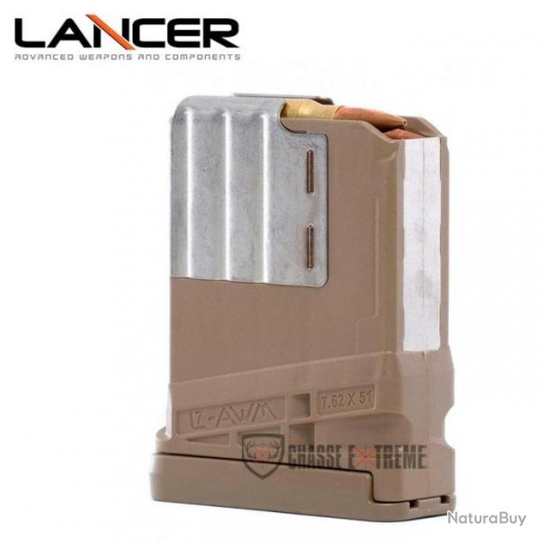 Chargeur LANCER Opaque 10 Cps Cal 308 Win Fde pour Sr-25, Xcr, Dpms, Sig716