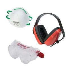 Kit de sécurité pour la maison : masque + lunettes de sécurité + casque atténuateur de son