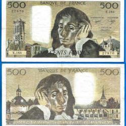 France 500 Francs 1983 Grand Billet Pascal Franc