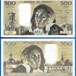France 500 Francs 1987 Grand Billet Pascal Franc