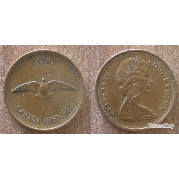 Canada 1 Cent 1967 Pice Reine Elizabeth 2