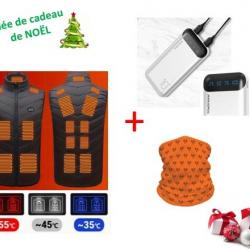 KIT GILET CHAUFFANT + BATTERIE EXTERNE + FOULARD DE COU OFFERT