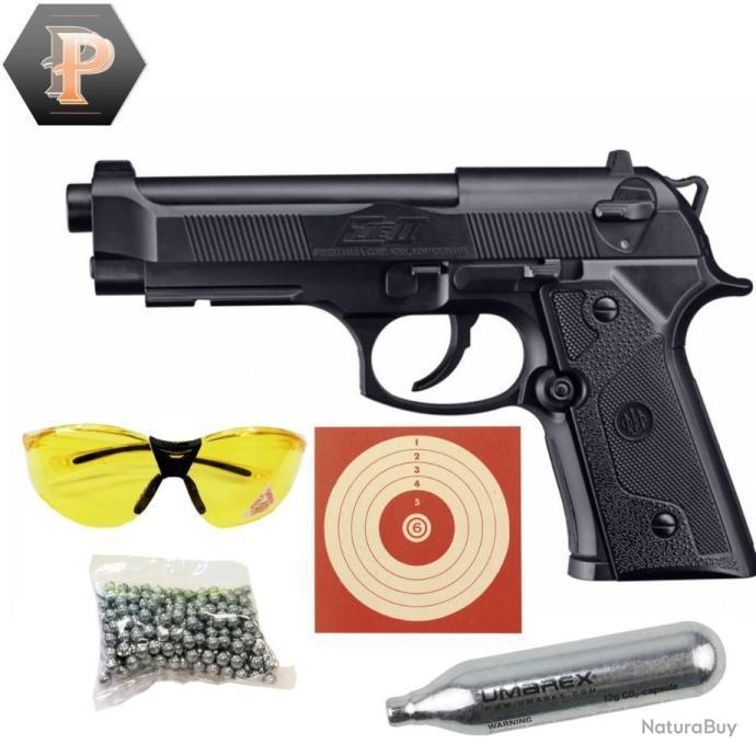 PROMO ! Pistolet Beretta Elite II CO2 Cal.4.5mm BBS + BB + lunette + cibles  + capsules + porte cible - Pistolets CO2 (11314505)