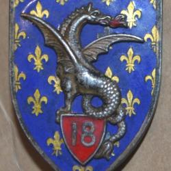 18° Regiment de Dragons, émail,AB Paris