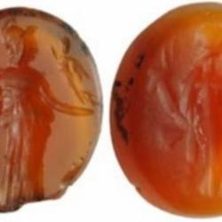 Empire Romain : DEUX intailles cornaline - intaglio - Athena Nikephòros & Fortuna (I-II siècle)