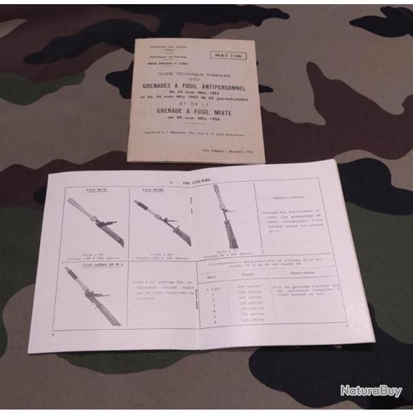 MAT 1106 Guide technique Grenades  Fusils AP Mle 52 et Mle 56