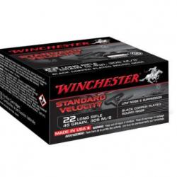Cartouches Winchester 22 LR, STANDARD VELOCITY, 45gr, BLACK COPPER PLATED ROUND NOSE (boite de 235)