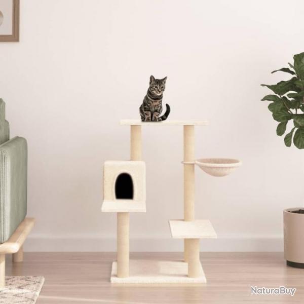 Arbre  chat avec griffoirs en sisal crme 82,5 cm