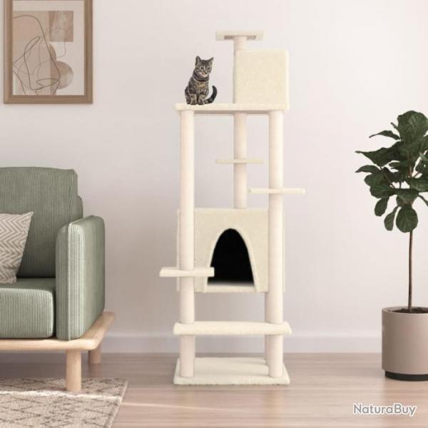 Arbre  chat avec griffoirs en sisal Crme 154 cm