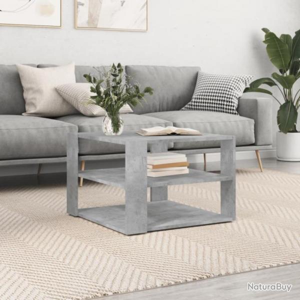 Table basse gris bton 59,5x59,5x40 cm bois d'ingnierie