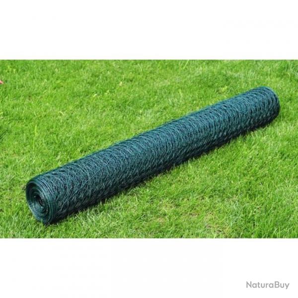 Grillage Acier galvanis et revtement en PVC 25x0,75 m Vert