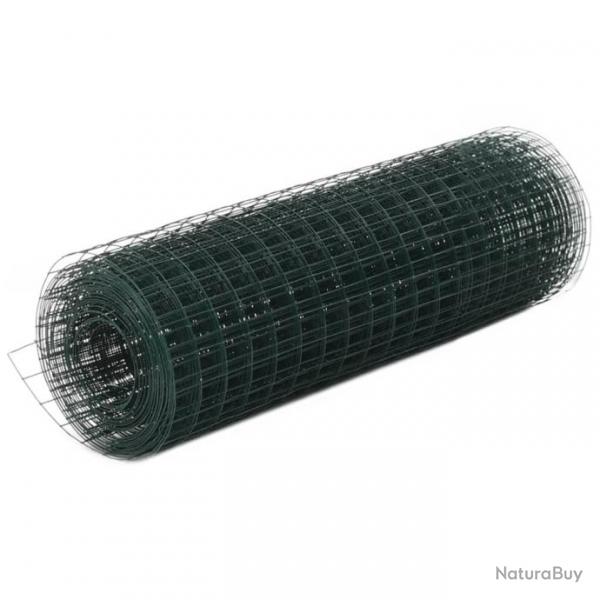 Grillage Acier avec revtement en PVC 10x0,5 m Vert