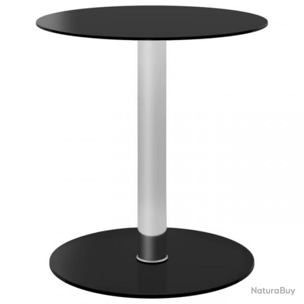 Table basse Noir 40 cm Verre tremp