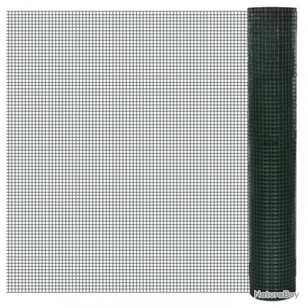 Grillage Acier galvanis et revtement en PVC 25 x 1 m Vert