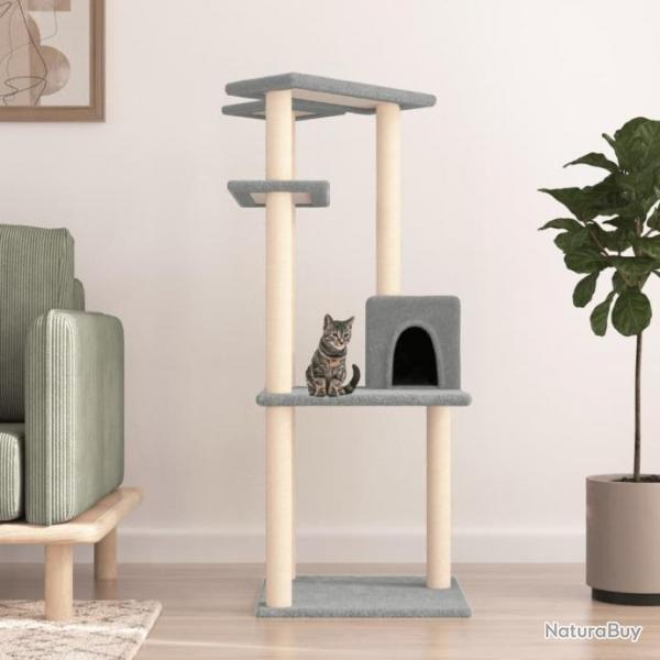 Arbre  chat avec griffoirs en sisal gris clair 123 cm