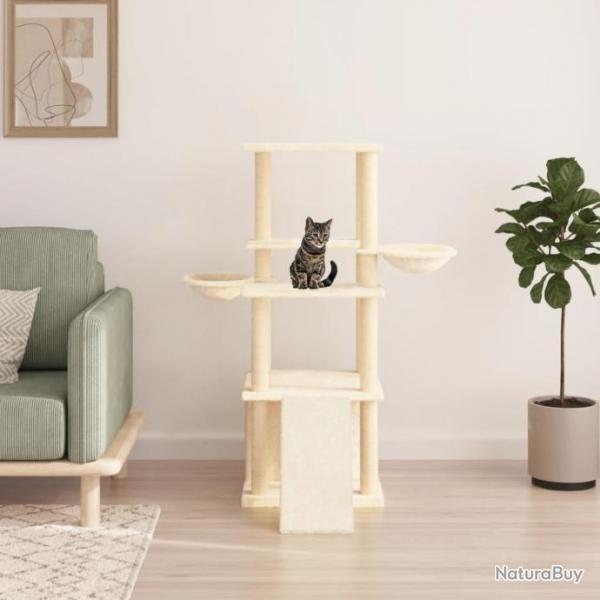 Arbre  chat avec griffoirs en sisal crme 133 cm