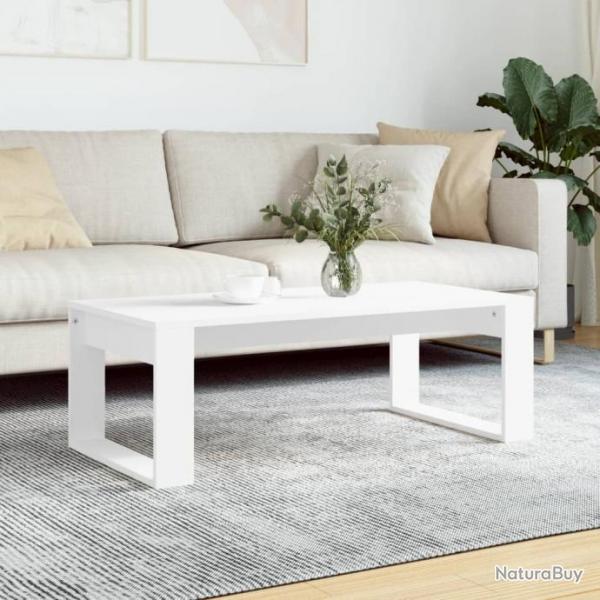 Table basse blanc 102x50x35 cm bois d'ingnierie