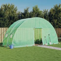 Serre avec cadre en acier vert 12 m² 6x2x2,85 m