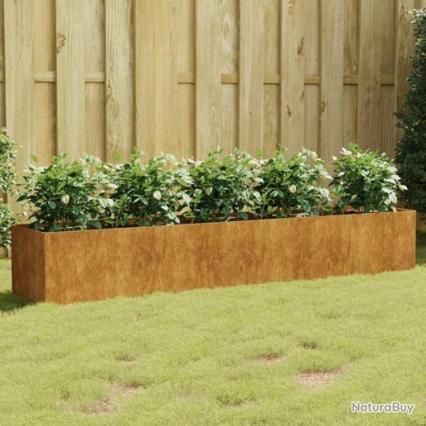 Lit surlev de jardin 200x40x40 cm acier corten