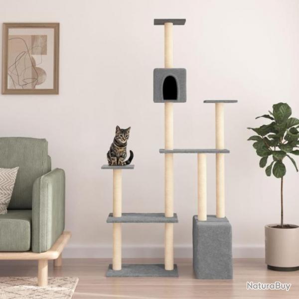 Arbre  chat avec griffoirs en sisal Gris clair 180 cm