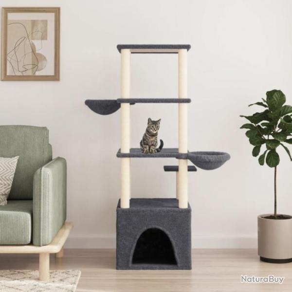 Arbre  chat avec griffoirs en sisal gris fonc 147 cm
