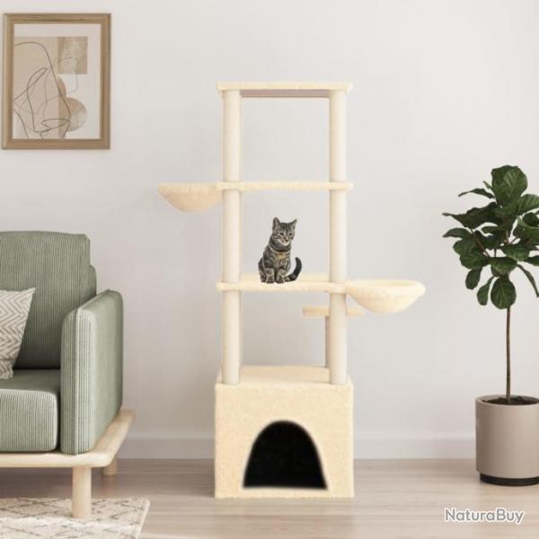 Arbre  chat avec griffoirs en sisal crme 147 cm