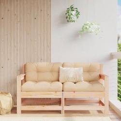 Chaises de jardin avec coussins lot de 2 bois de pin massif