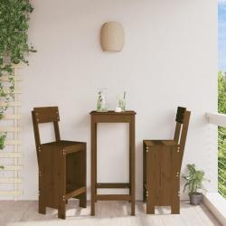 Tabourets 2 pcs marron miel 40x48,5x115,5 cm bois massif de pin