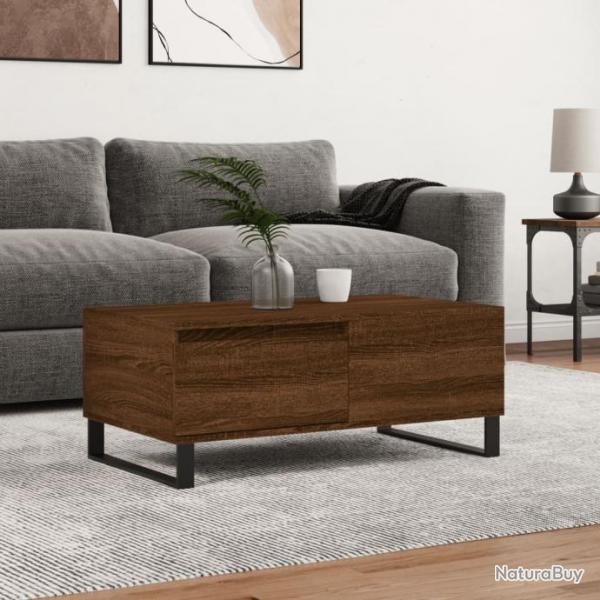 Table basse Chne marron 90x50x36,5 cm Bois d'ingnierie