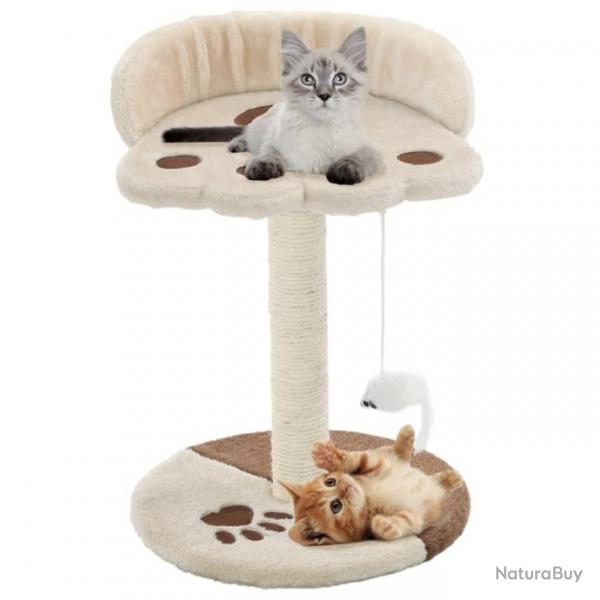 Arbre  chat avec griffoir en sisal 40 cm Beige et Marron