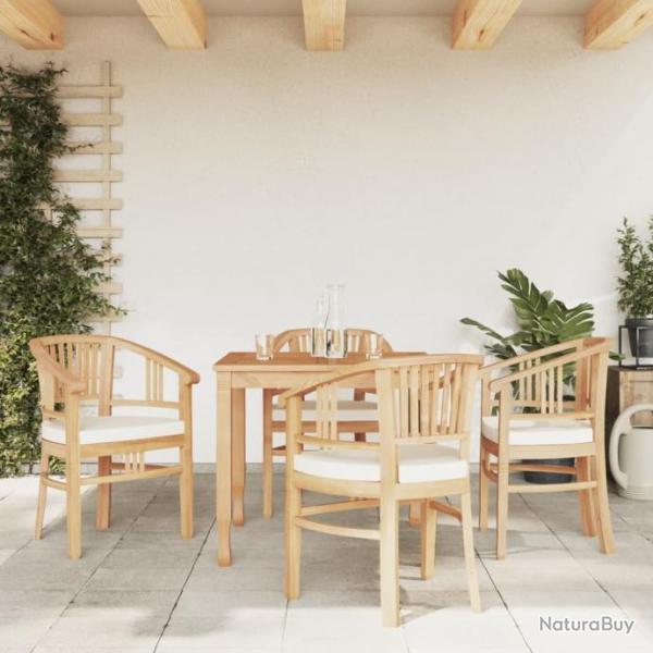 Ensemble  dner de jardin 5 pcs Bois de teck massif