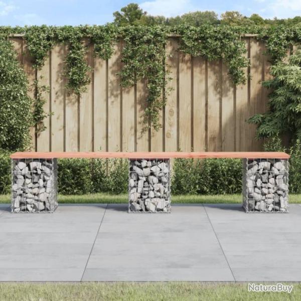 Banc de jardin design gabion 203x31x42cm bois massif de douglas